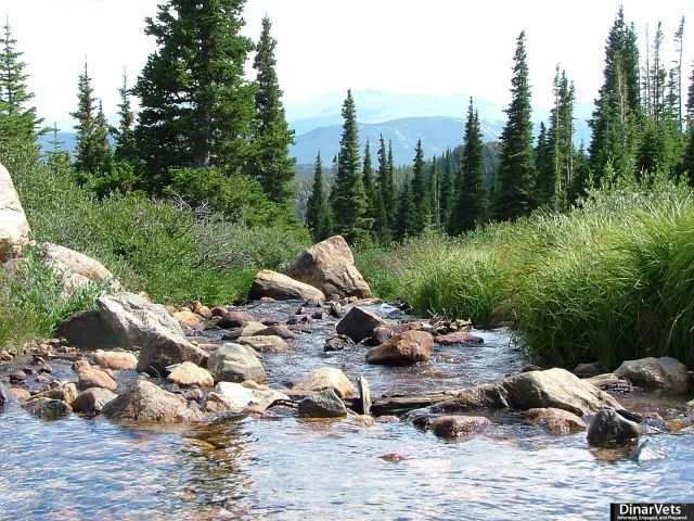 Loch Lomand outlet river looking toward continental divide