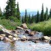 Loch Lomand outlet river looking toward continental divide