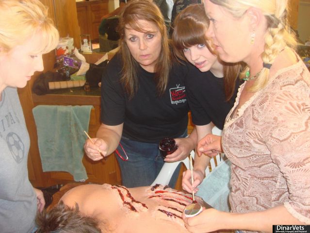 My students learning about Special effects, Latex & blood application.